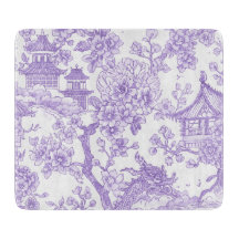 Toile de chinoiserie violette dragon fleur de ceri