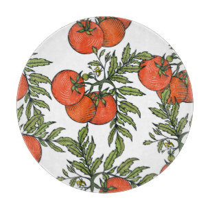 Planche À Découper Tomate Vintage : Illustration du marché agricole.