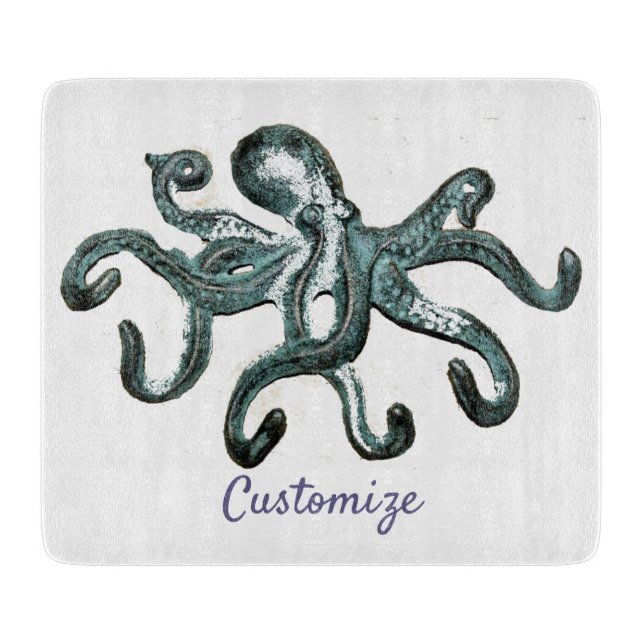 Planche À Découper Tonnerre octopus bleu (Devant)