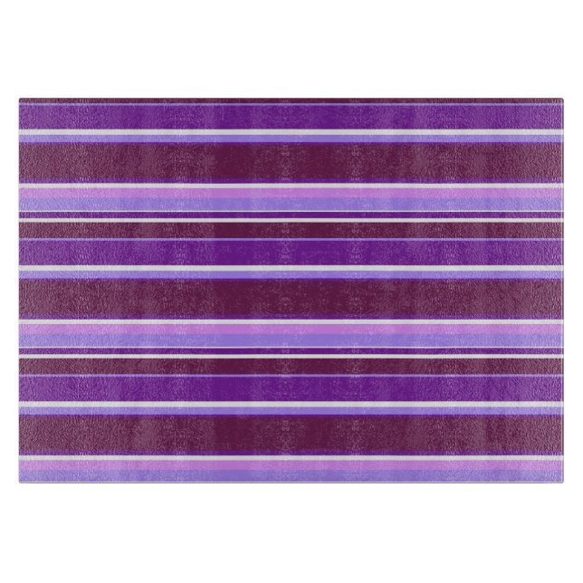 Planche À Découper Tons de rayures violettes (Devant)