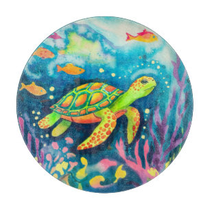 Planche À Découper Tortue à peinture
