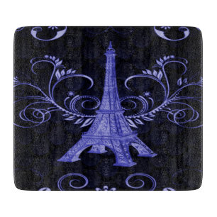 Planche À Découper Tour Eiffel Flore violette