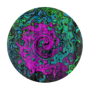 Planche À Découper Tourbillon d'art liquide groovy abstrait magenta g