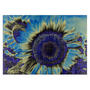 Planche À Découper Tournesol Bleu