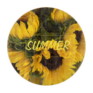 Planche À Découper Tournesol doré Chaud Personnalisé