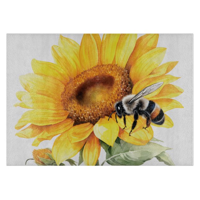 Planche À Découper Tournesol et bourdon (Devant)