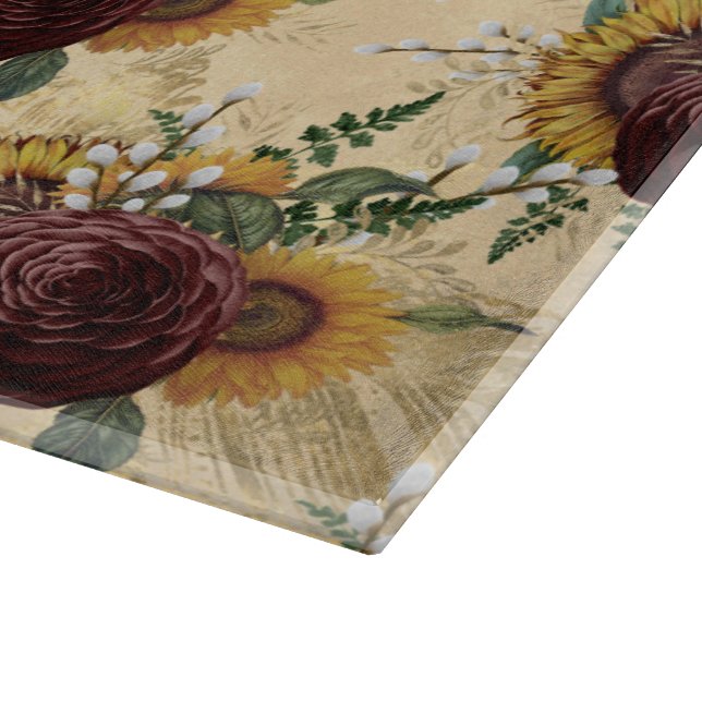 Planche À Découper Tournesol et Ranunculus (Coin)