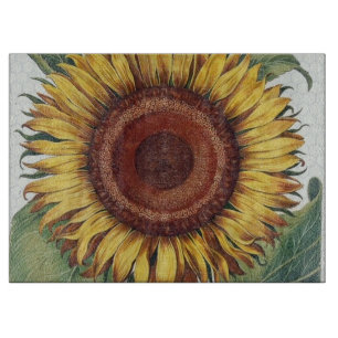 Planche À Découper Tournesol Vintage Damas Fleur Art