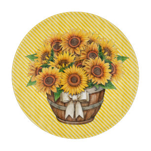 Planche À Découper Tournesols En Jaune