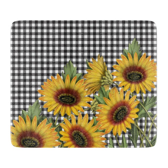 Planche À Découper Tournesols et buffles posés (Devant)