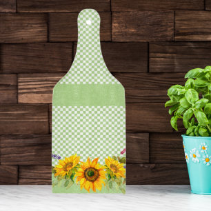 Planche À Découper Tournesols sur damier