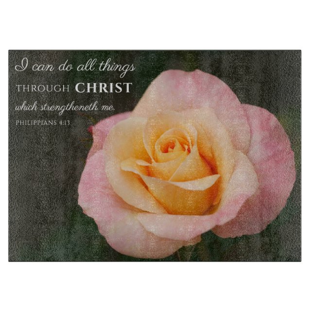 Planche À Découper Tout par Christ Philippiens 4:13 Rose (Devant)