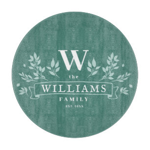 Planche À Découper Toute couleur   Monogramme de nom de famille rusti