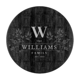 Planche À Découper Toute couleur   Monogramme de nom de famille rusti