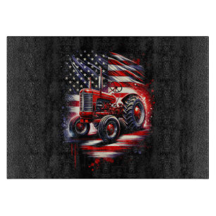 Planche À Découper Tracteur patriotique 4 juillet Drapeau américain F