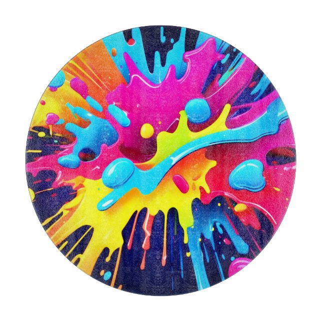 Planche À Découper Traînées dynamiques de peinture fluorescente (Devant)