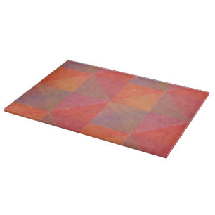 Planche À Découper Triangles Géométriques Aquarelle Orange Rose Rouge