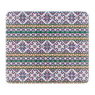 Planche À Découper Tribal Multicolore ancien symbole folk art design