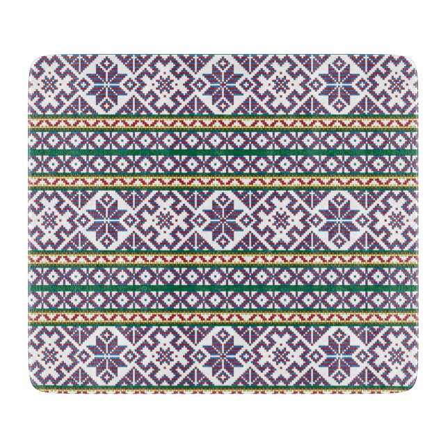 Planche À Découper Tribal Multicolore ancien symbole folk art design (Devant)