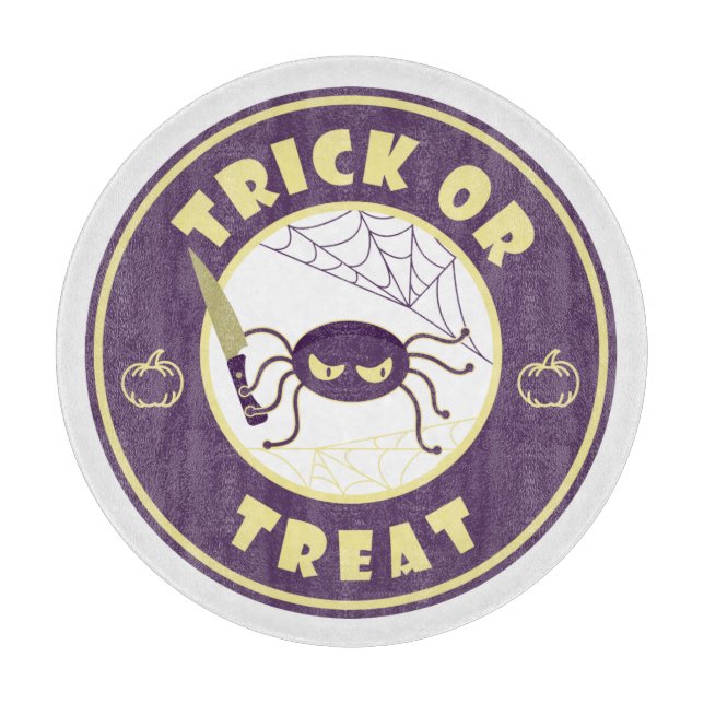 Planche À Découper Trick ou traiter l'araignée halloween style Starbu (Devant)