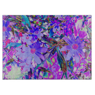 Planche À Découper Trippy violet et Magenta Fleurs sauvages colorés