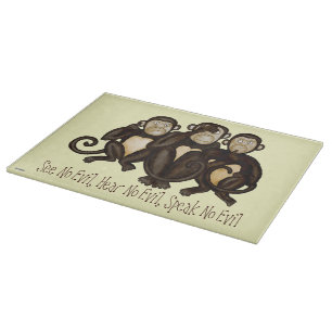 Planche À Découper Trois singes sages