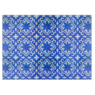 Planche À Découper Tuile turque dans bleu et blanc