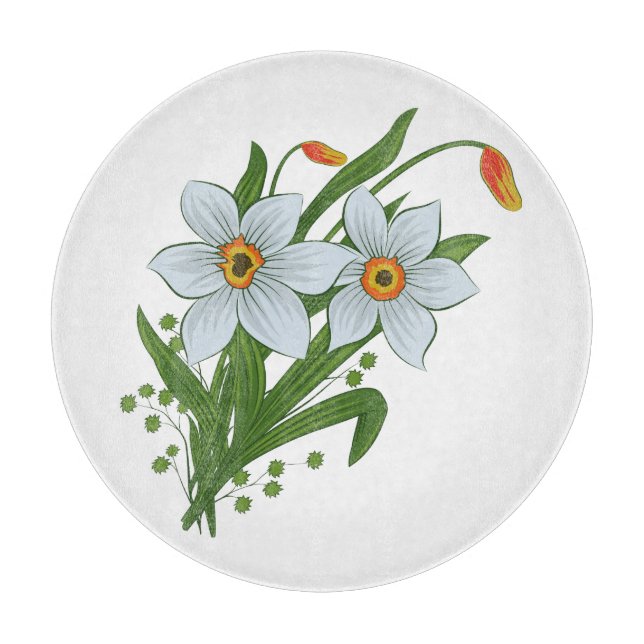 Planche À Découper Tulipes et jonquilles Fleurs (Devant)