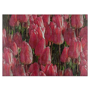 Planche À Découper Tulipes roses florales