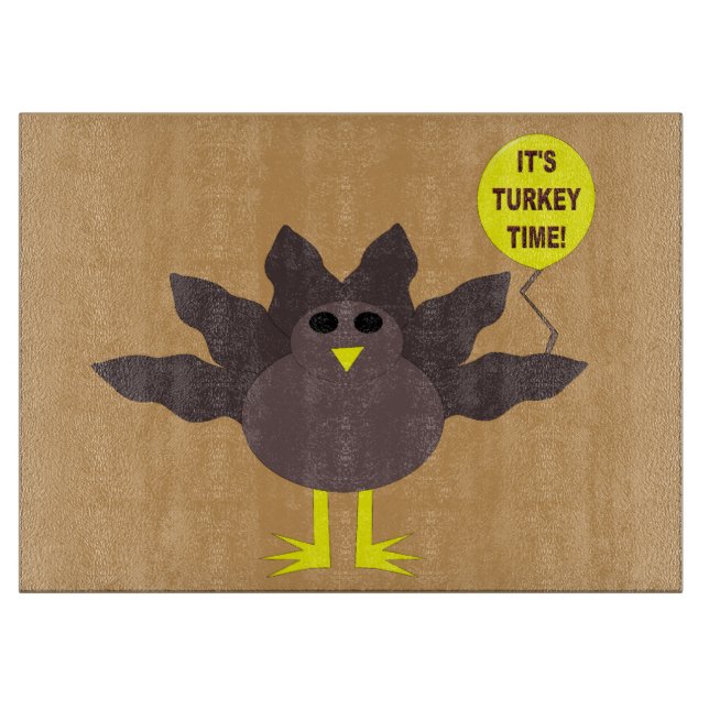 Planche À Découper Turquie Time Thanksgiving Glass Cutboard (Devant)