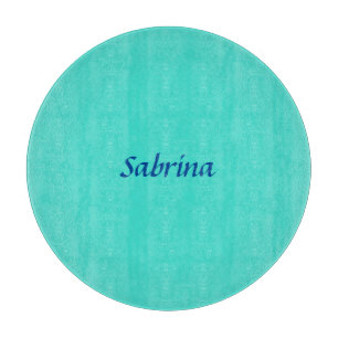 Planche À Découper Turquoise Blue Professional Modern Elegant Name