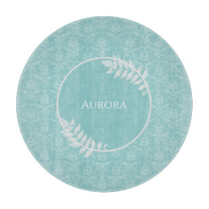 Planche À Découper Turquoise Elegant Damask Personnalisé Cutboard