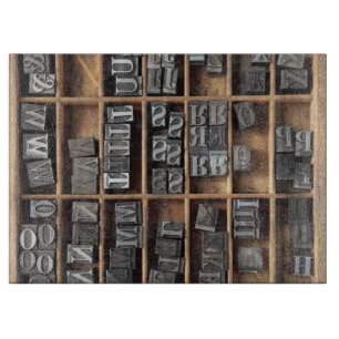 Planche À Découper Type de plomb Letterpress dans un coque