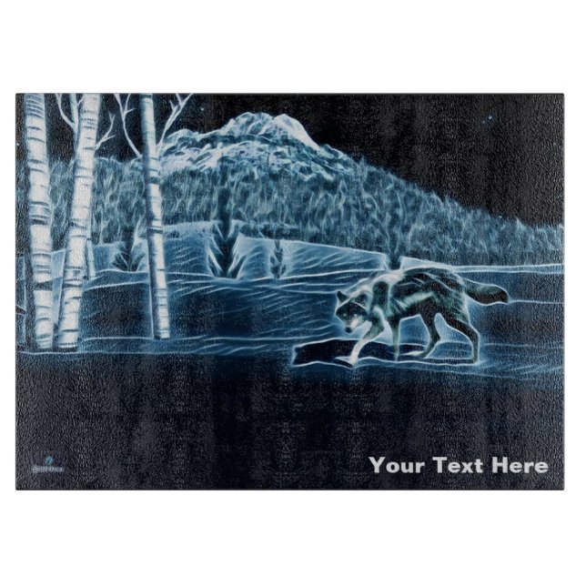Planche À Découper Un Loup Sur Neige (Devant)