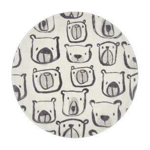 Planche À Découper Un mignon ours, un motif sans couture dessiné à la