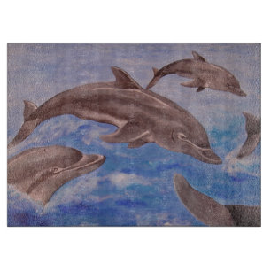 Planche À Découper Un morceau de dauphins de saut