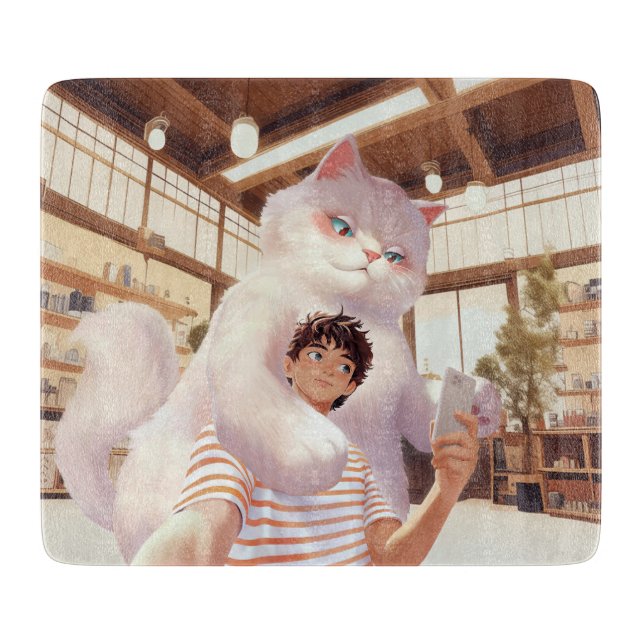 Planche À Découper Un selfie avec le géant du fluffy (Devant)