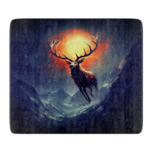 Planche À Découper Un Vaisseau De Montagne Couché À Partir D'Un Verre