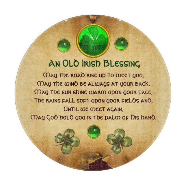 Planche À Découper Un vieux parchemin de bénédiction irlandais (Devant)
