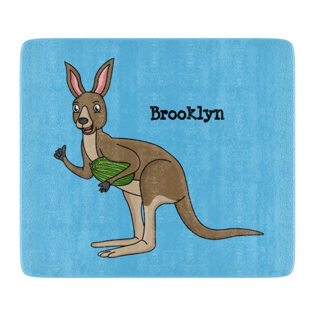 Planche À Découper Une jolie illustration de kangourou australien (Devant)