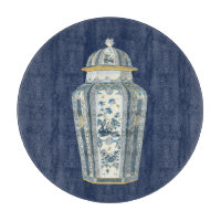 Urne asiatique décorative en bleu et blanc