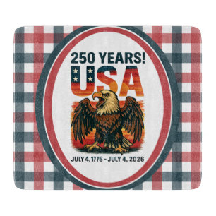 Planche À Découper USA 250 Years - Patriotic Bald Eagle 4 juillet 202