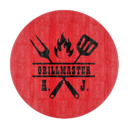Planche À Découper Ustensile de maître de grill rouge