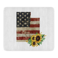 Utah State Map US Drapeau Tournesol Verre