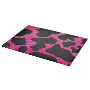 Planche À Découper Vache rose chaud et noir