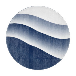 Planche À Découper Vagues abstraites d'océan bleu marine