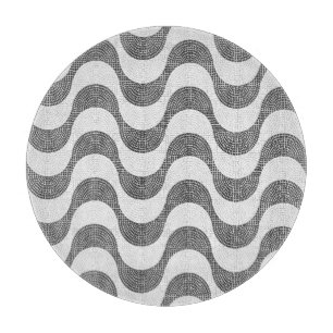 Planche À Découper vagues noires et blanches en pavé portugais