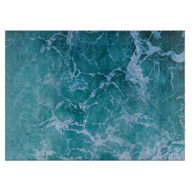 Planche À Découper Vagues profondes de l'océan bleu (Devant)