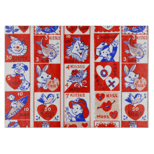 Planche À Découper Valentine Retro Love Hugs Motif