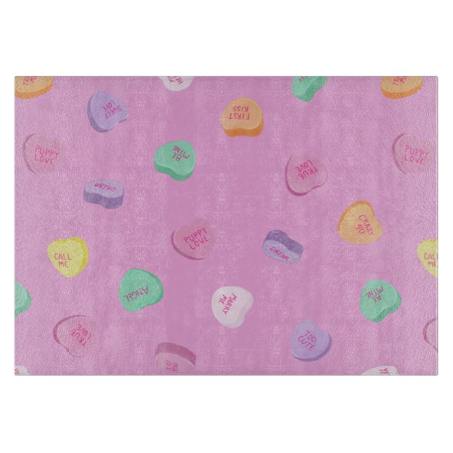 Planche À Découper Valentines Day Candy Hearts Motif (Devant)